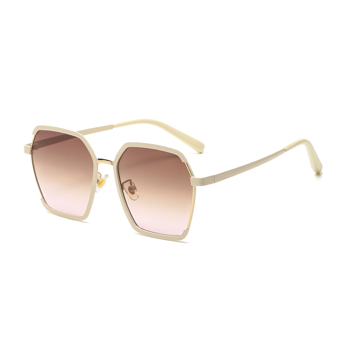 Vintage Half-Frame Sunglasses Summer Oversize Metal Square Eyewear