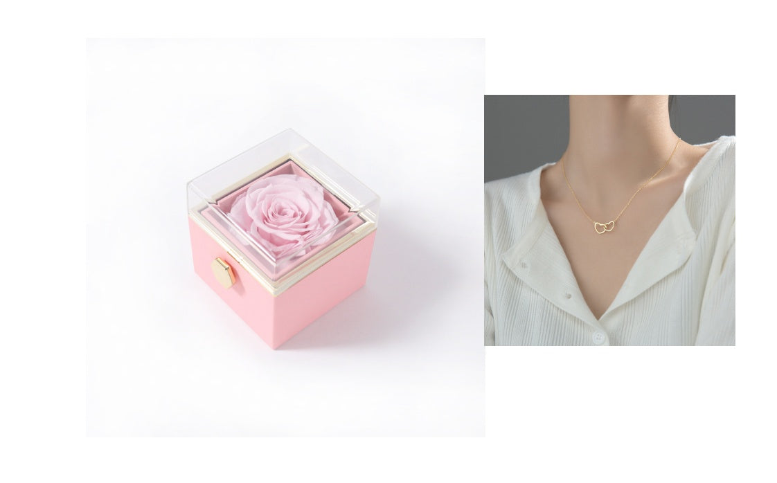Acrylic Rotating Rose Jewelry Box