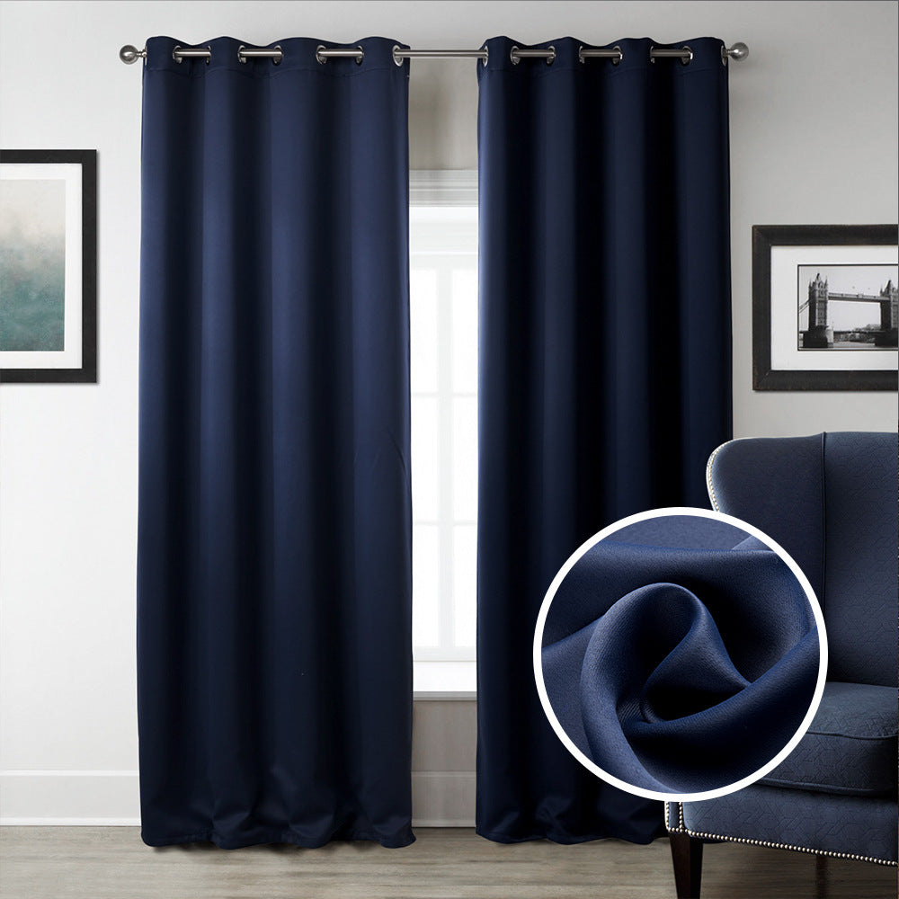 Dark Blue Printed Blackout Curtains - Bedroom Window Drapes