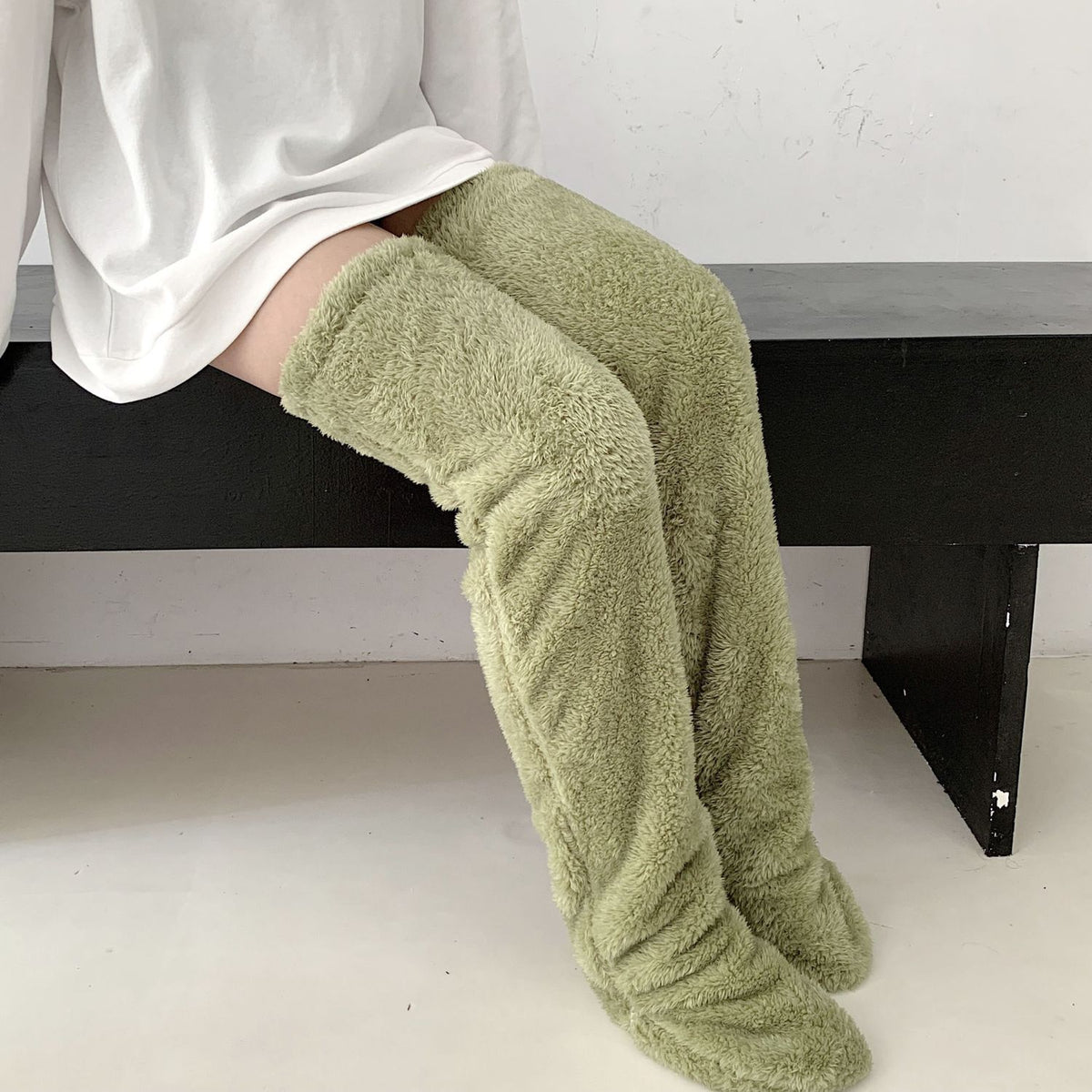 Over Knee High Fuzzy Long Socks Winter Warm Cold Leg Joint Cold-Proof