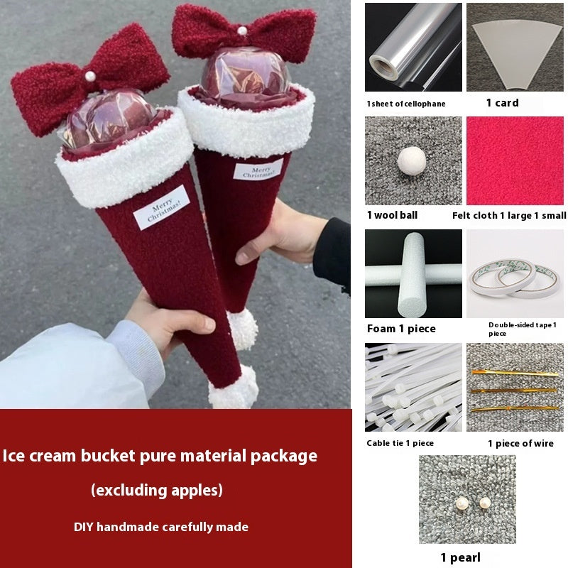 Christmas Gift Eve Single Bow Fruit Bouquet | Xmas Holiday Decor