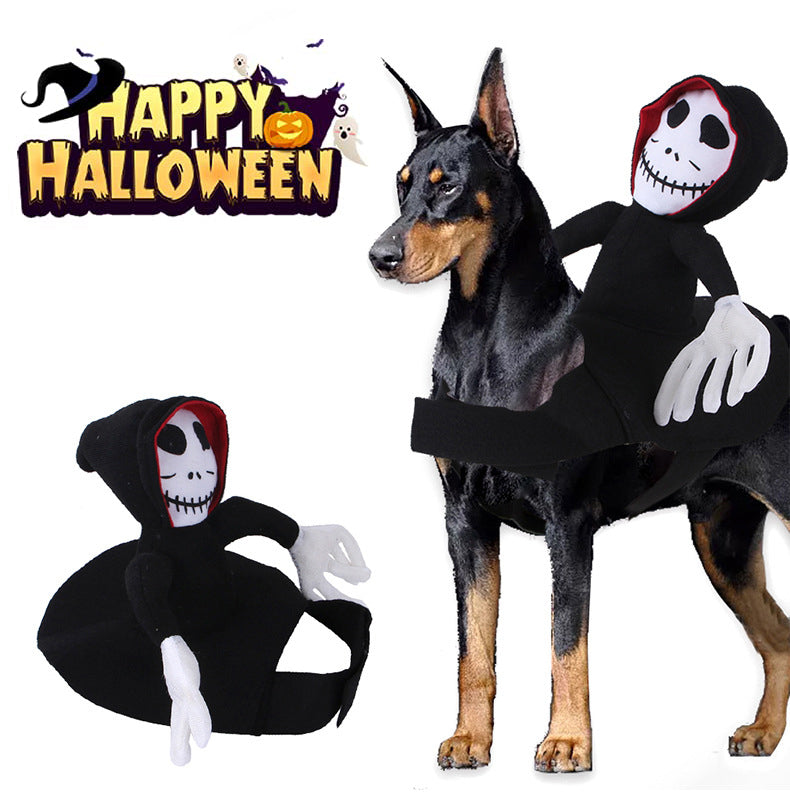 Halloween Goblin Rider Dog Costume - Funny Pet Cosplay Outfit for Dogs & Cats