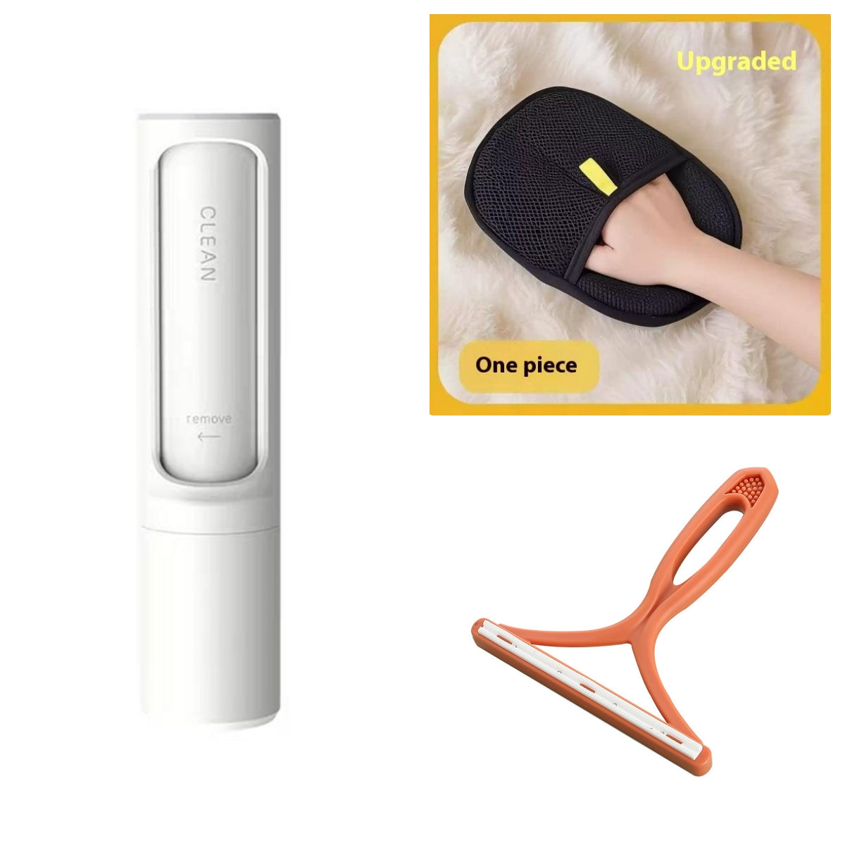 2-in-1 Reusable Pet Hair Remover Brush - Self-Cleaning Lint Roller for Furniture & Clothes