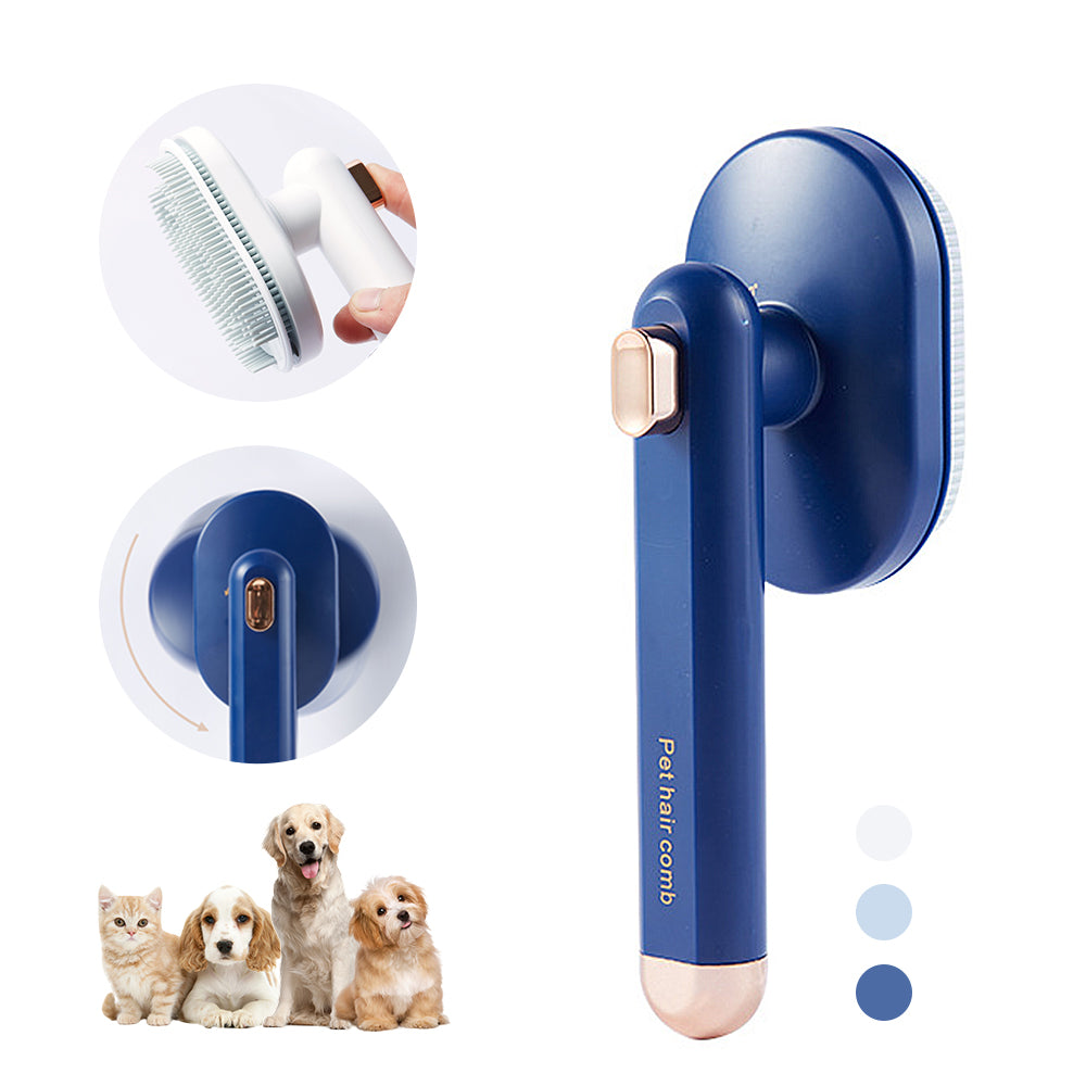 Arc Slicker Brush - Self-Cleaning Pet Comb to Remove Loose Undercoat