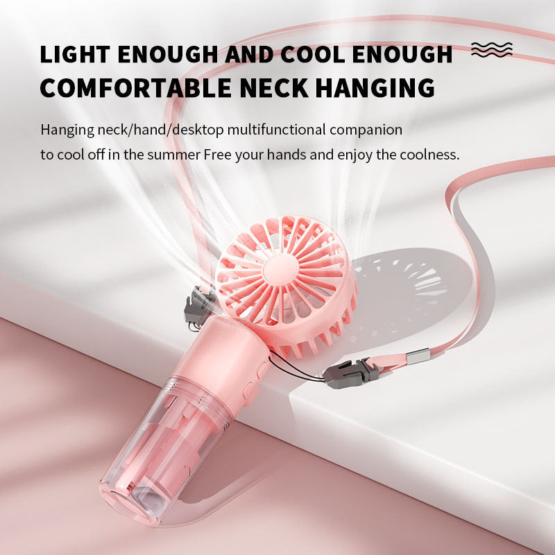 Portable Handheld Water Mist Spray Fan - 4-Speed USB Fan