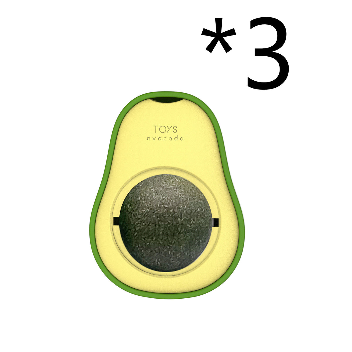 Avocado Catnip Ball Toy - 360° Rotating Wall-Mounted Mint Lick Toy for Cats