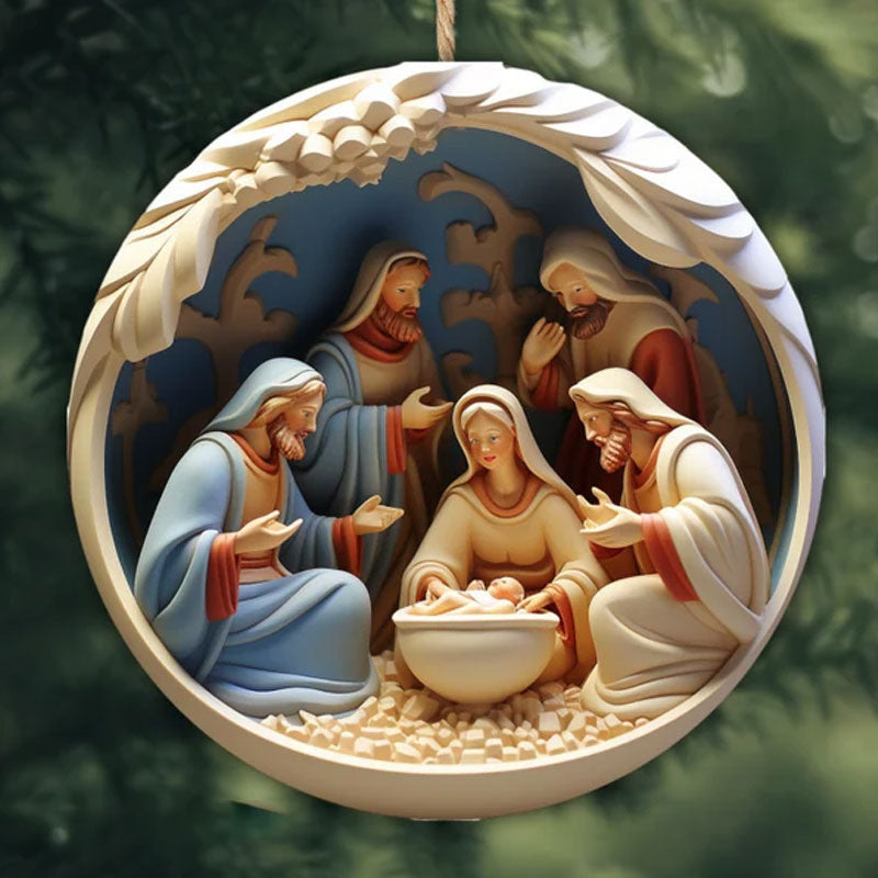 Christmas Acrylic 3D Effect Ornaments | Xmas Holiday Decor