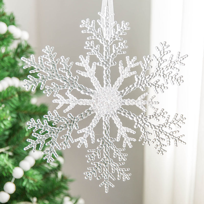Christmas Decoration Acrylic Transparent Snowflake Tree Pendant DIY