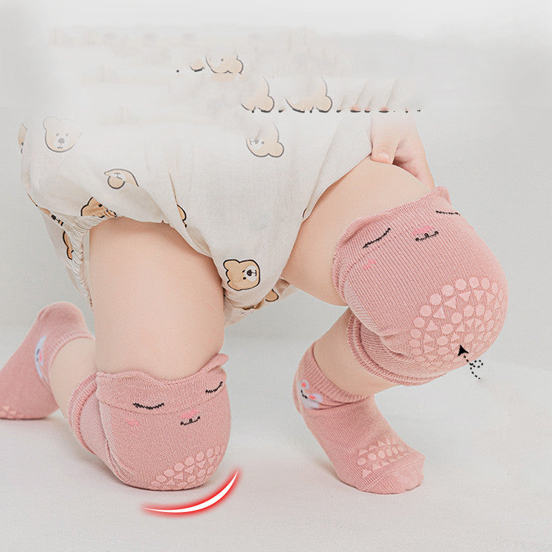Baby Anti-Slip Knee Pad Socks with Breathable Combed Cotton
