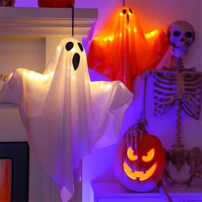 Light-Up Hanging Ghost - Glowing Halloween Ghost Decoration