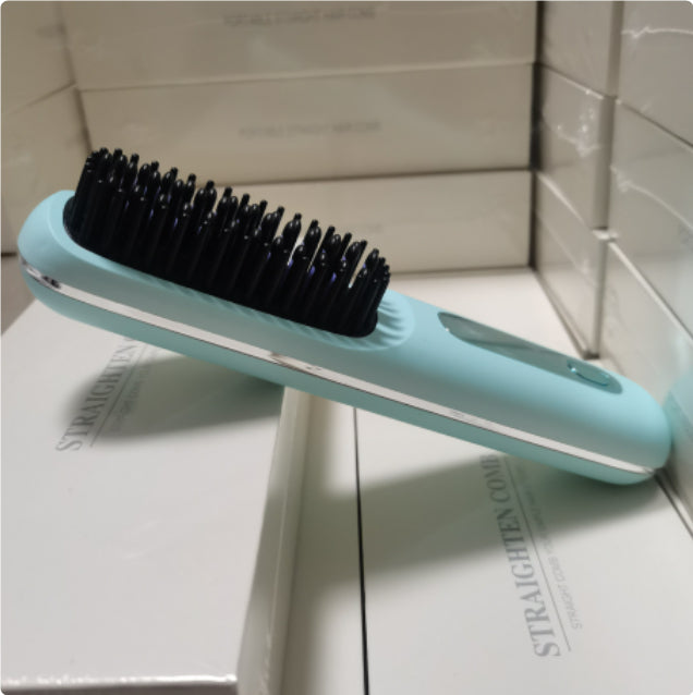 2-in-1 Straight Hair Comb Wireless Straightener Brush Fast Heating