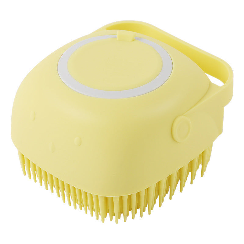 Silicone Dog Bath Brush with Shampoo Dispenser - Massage Grooming Scrubber