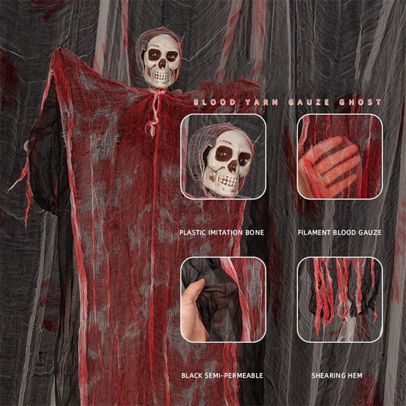 Halloween Hanging Ghost Pendant Dyed Blood Horror Skull for Party