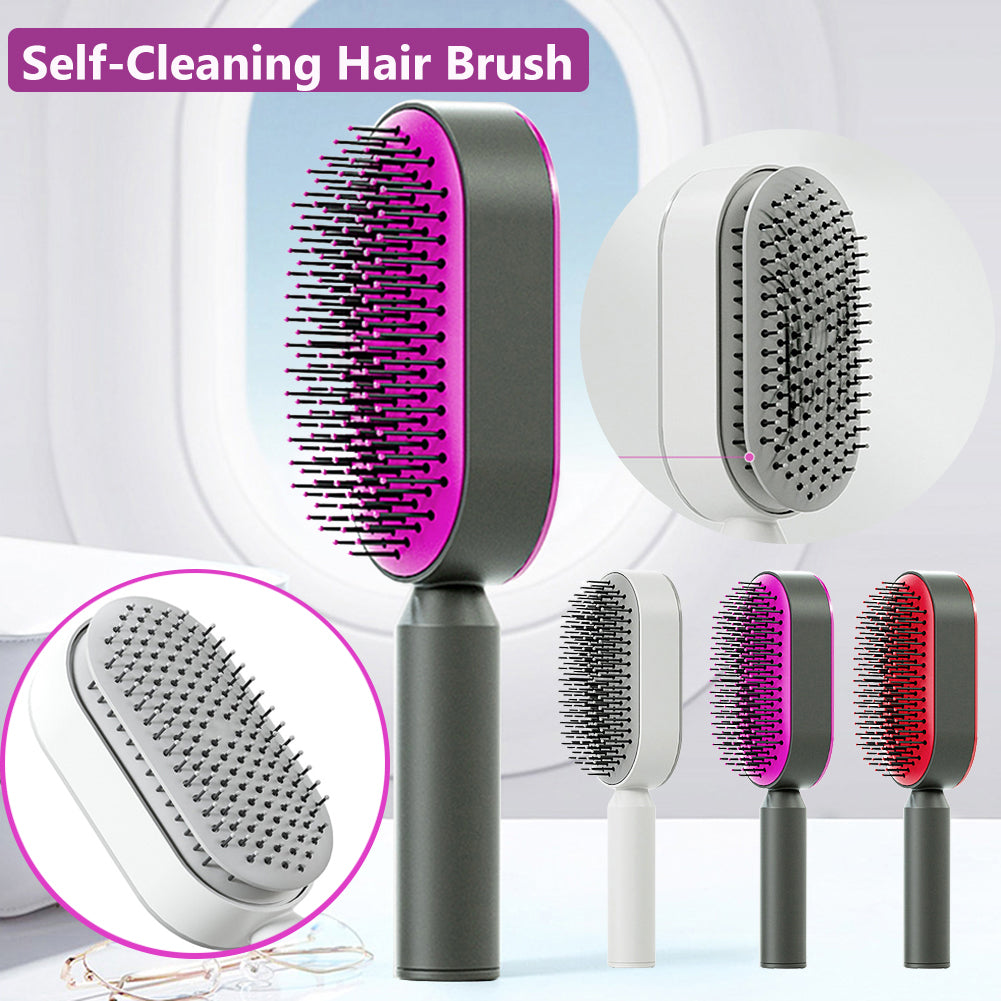 Self Cleaning Hair Brush for Women One-Key Loss Airbag Massage Scalp