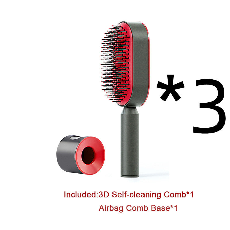 Self Cleaning Hair Brush for Women One-Key Loss Airbag Massage Scalp