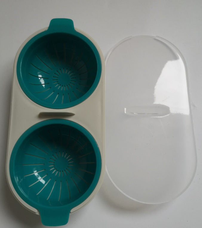 Microwave Egg Poacher Food Grade Cookware Double Cup Boiler Kitchen