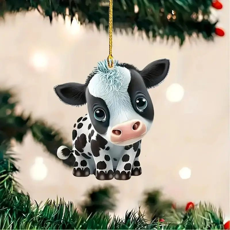 Christmas Tree Decoration Acrylic Flat Hanging | Xmas Holiday Decor