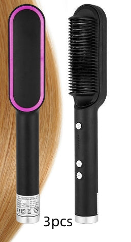 New 2-in-1 Hair Straightener Hot Comb Negative Ion Curling Tong