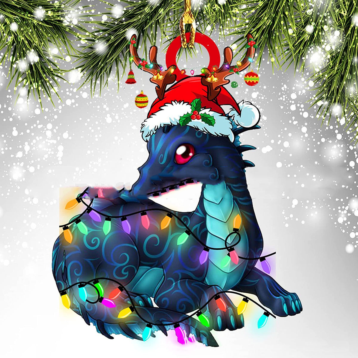 Christmas Dinosaur Dragon Egg Decorations Pendant Acrylic | Xmas Holiday Decor