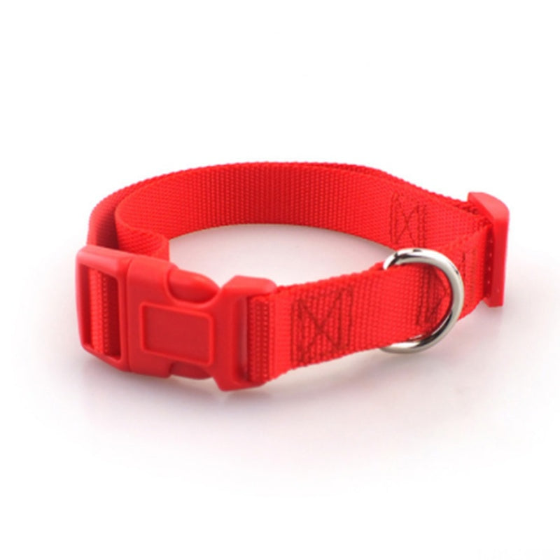 Plain Polyester Nylon Dog Collar - Adjustable Pet Collar