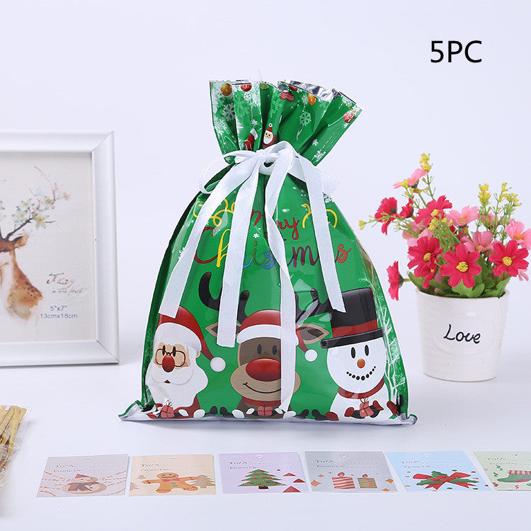 Christmas Gift Wrapping Bag Drawstring Decoration | Xmas Holiday Decor