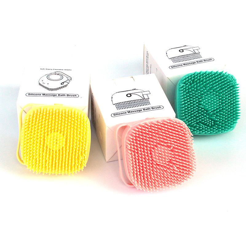 Silicone Dog Bath Brush with Shampoo Dispenser - Massage Grooming Scrubber