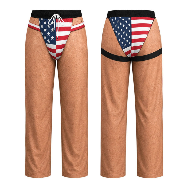 Unisex Funny 3D Thong Illusion Print Pants