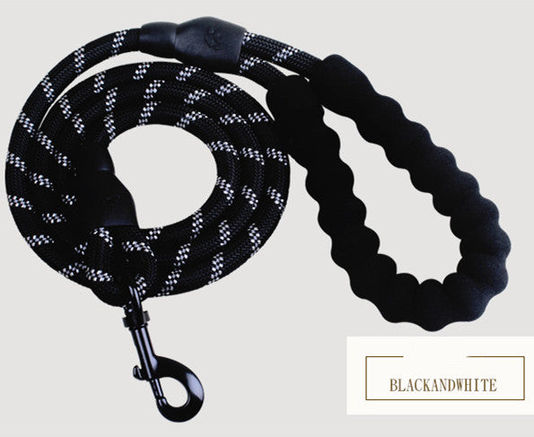 Reflective Nylon Rope Dog Leash 1.5 m - Strong Lead for Small, Medium & Large Dogs