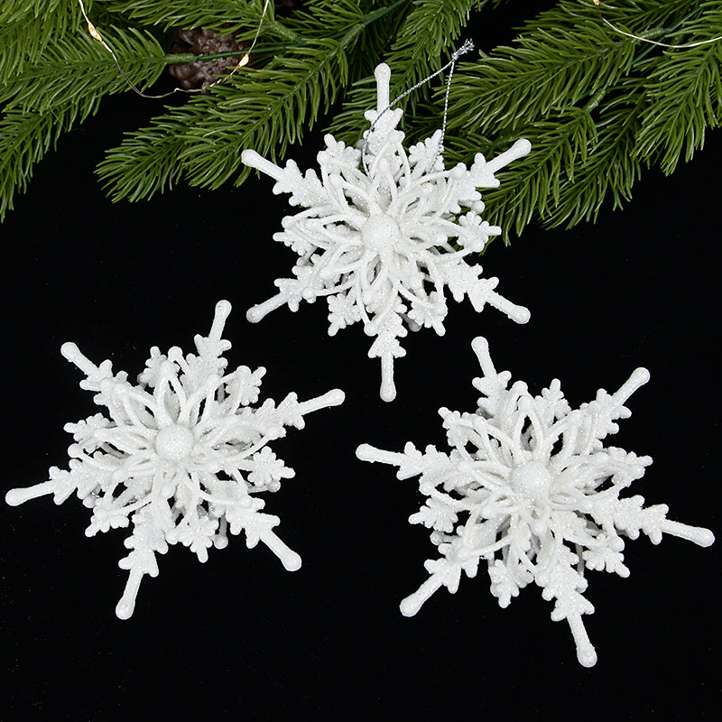 Christmas Snowflake Ornaments 3D Ice White DIY Crafts Hanging