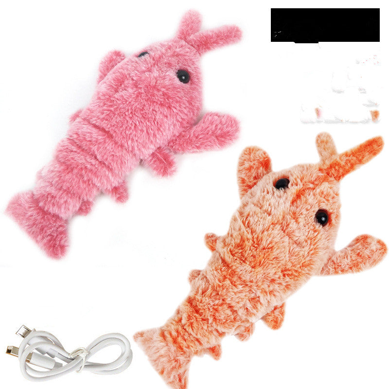 Electric Jumping Lobster Cat Toy - USB Rechargeable Wiggling Plush Toy