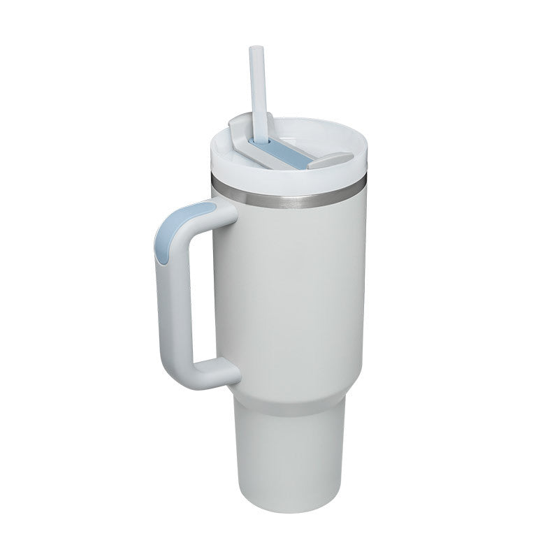 40oz Insulated Tumbler with Handle & Straw - Stainless Steel Leakproof Travel Mug