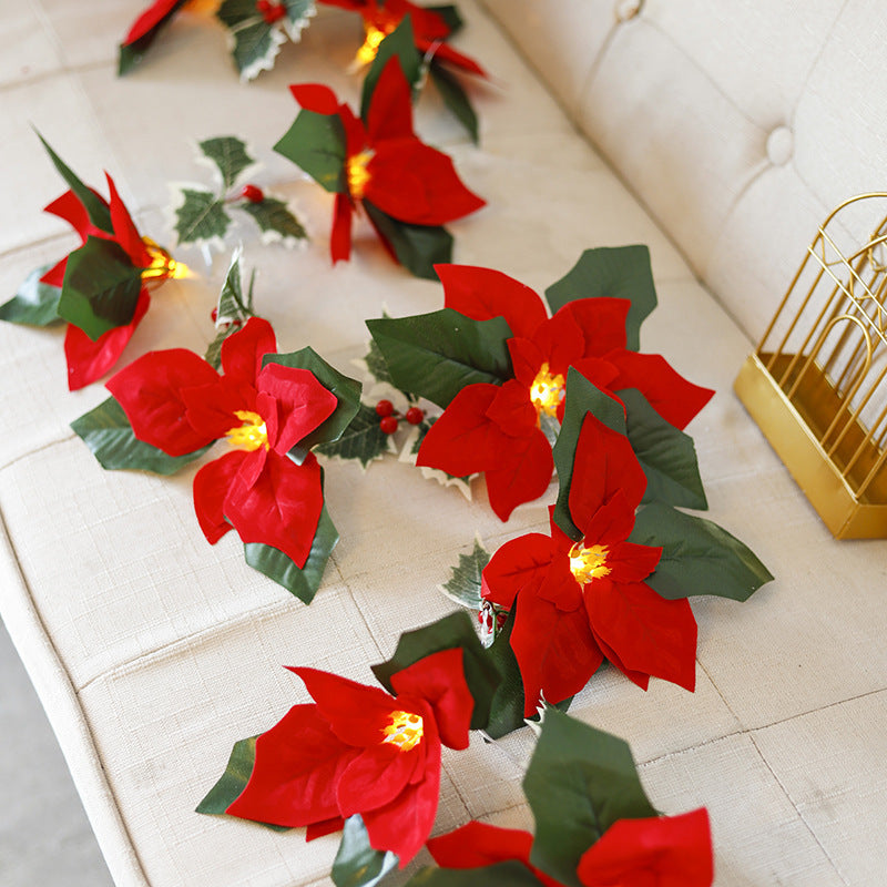 Christmas Led First Grade Lights with Red Flowers and Fruits