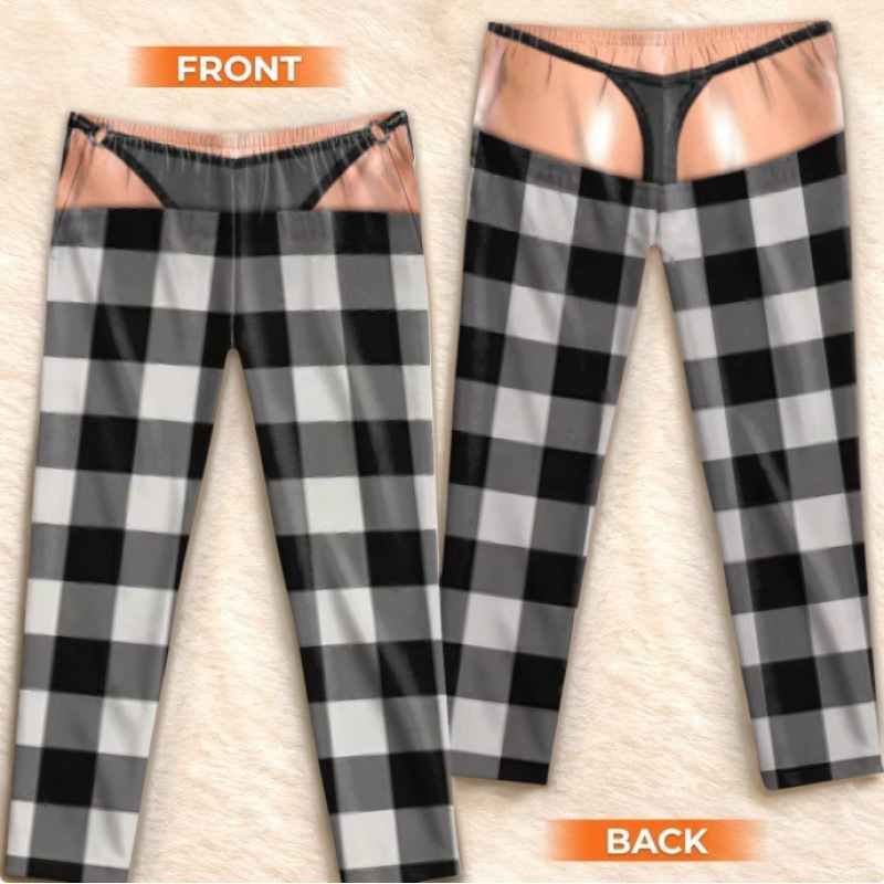 Unisex Funny 3D Thong Illusion Print Pants