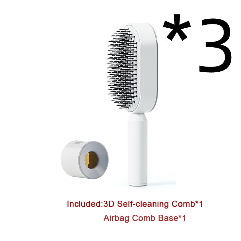 Self Cleaning Hair Brush for Women One-Key Loss Airbag Massage Scalp