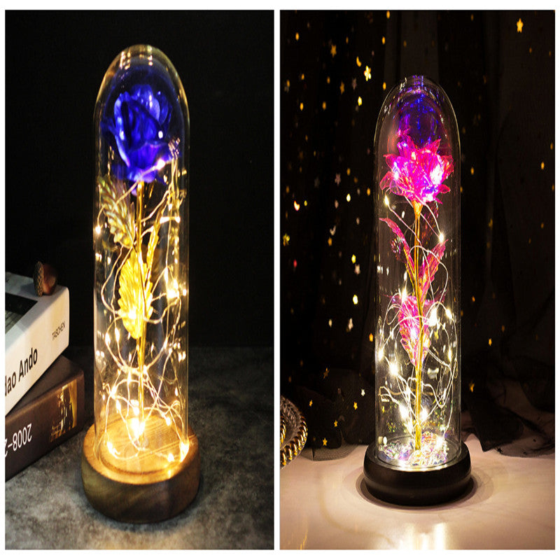 Little Prince Rose in Glass Dome - Eternal Flower LED Gift