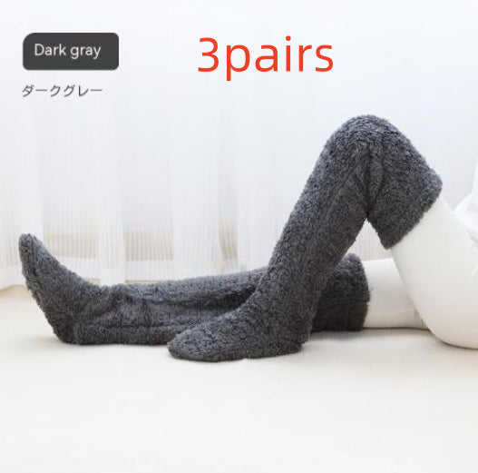 Over Knee High Fuzzy Long Socks Winter Warm Cold Leg Joint Cold-Proof