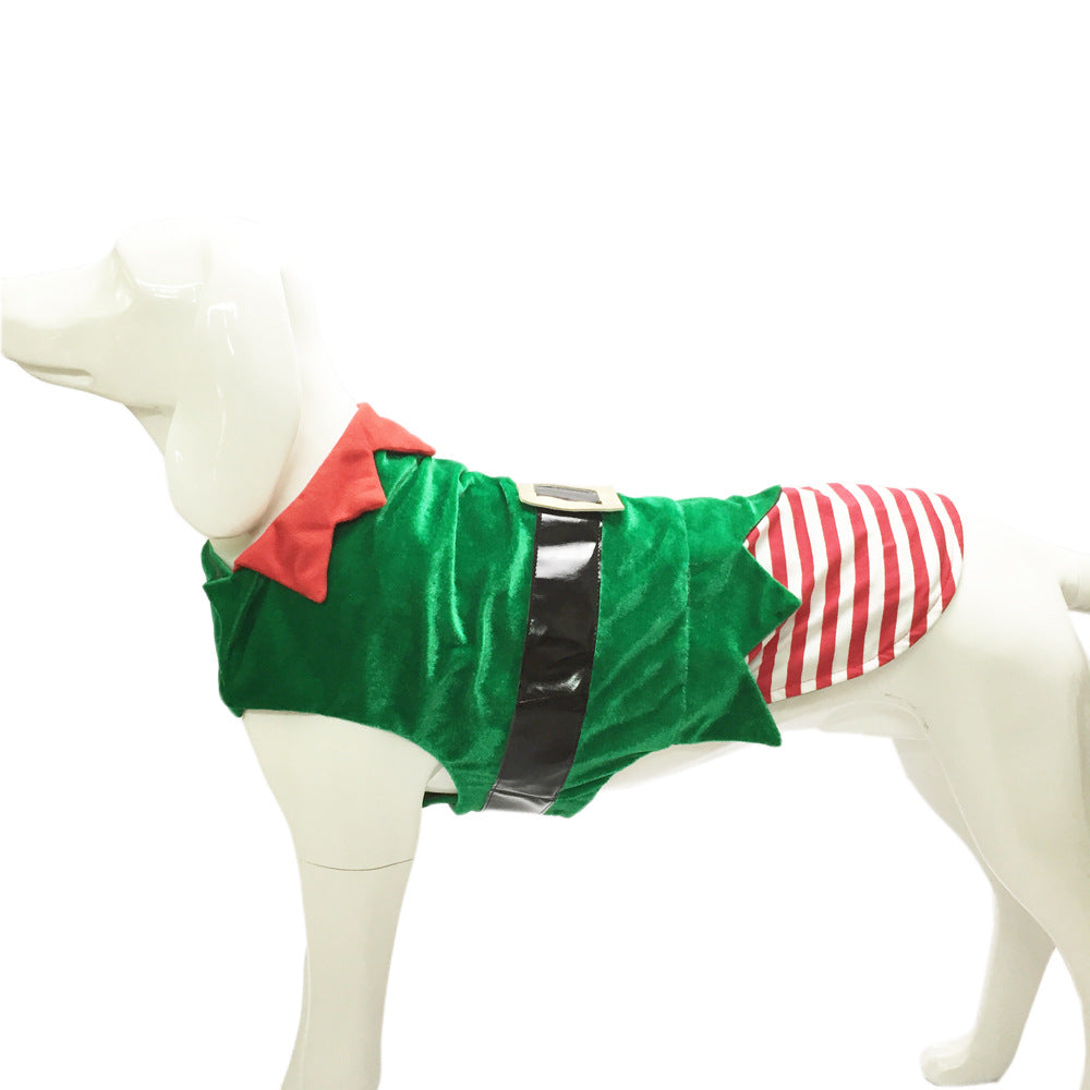 Christmas Elf Dog Costume - Festive Holiday Pet Outfit (S-2XL)