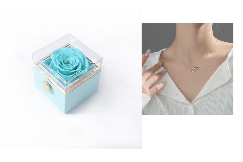 Acrylic Rotating Rose Jewelry Box