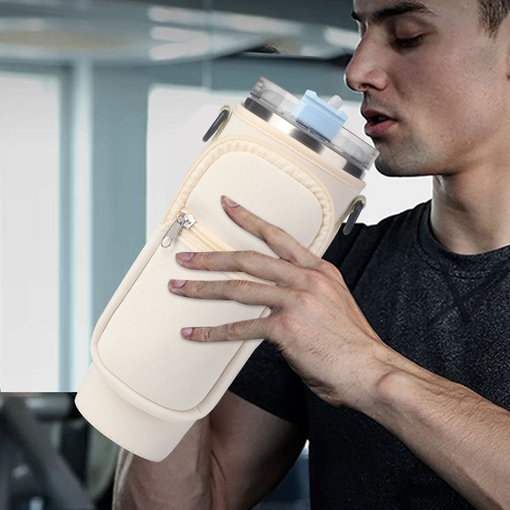 Neoprene Tumbler Sleeve with Strap - Insulated Cup Carrier