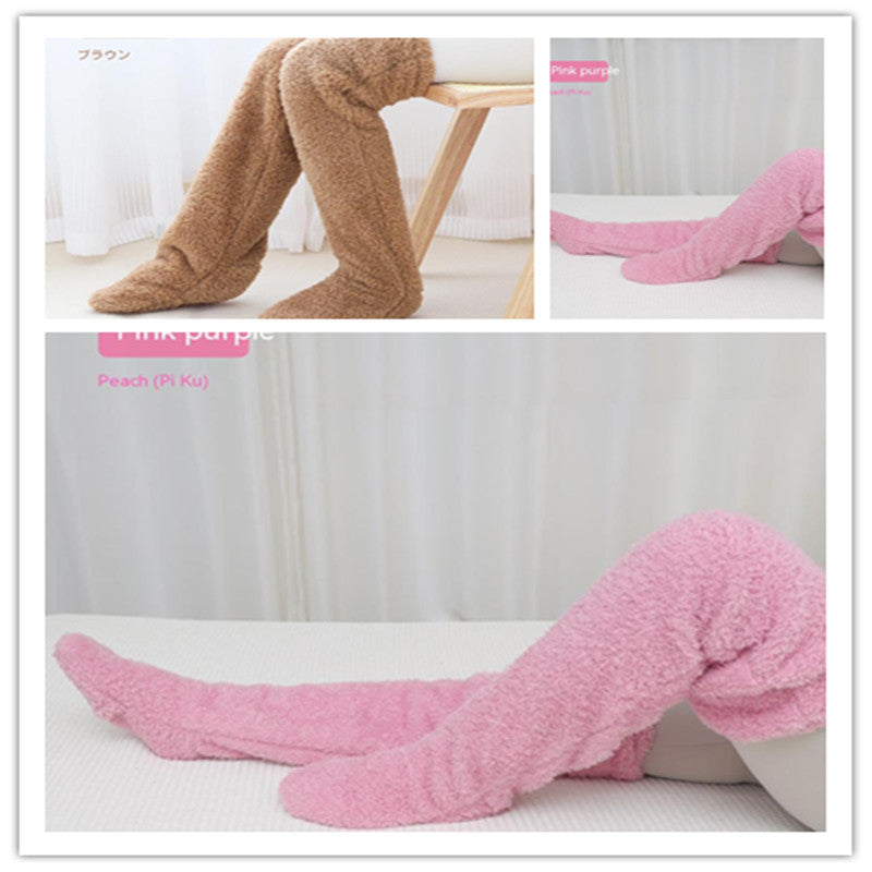 Over Knee High Fuzzy Long Socks Winter Warm Cold Leg Joint Cold-Proof