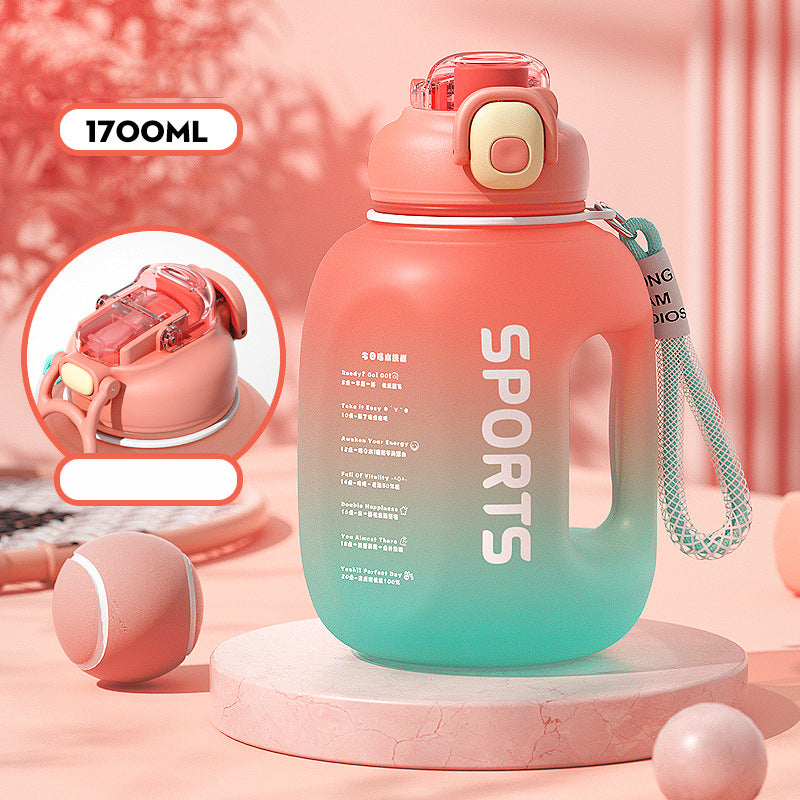 1.7L Portable Sports Water Bottle - Large Capacity Outdoor Gym Bottle