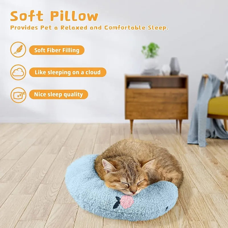 U-Shaped Pet Pillow - Soft Neck Support Pillow for Cats & Small Dogs