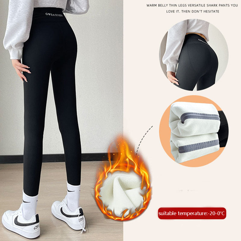 Fleece Thickened Leggings Winter-20 to 5 Shark Pants for Women High