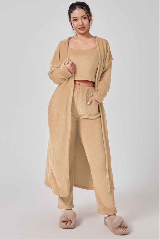 Cozy Pajama Set 3 Piece Lounge Cute Loungewear Warm Suit Sets