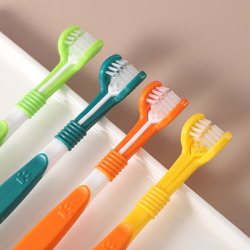Pet Toothbrush - Soft Nylon Oral Cleaning Brush for Dogs & Cats