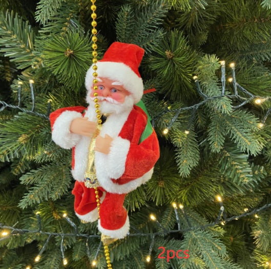 Christmas Santa Claus Climbing Ladder Electric | Xmas Holiday Decor