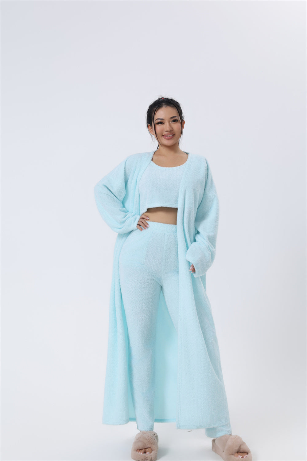 Cozy Pajama Set 3 Piece Lounge Cute Loungewear Warm Suit Sets