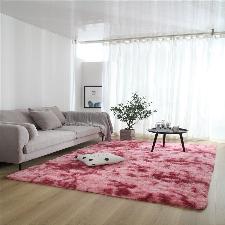 Tie-Dye Gradient Area Rug - Soft Bedroom & Living Room Carpet