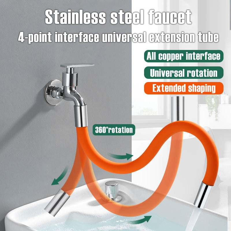 360° Rotating Faucet Extender - Adjustable Bathroom & Kitchen Tap Aerator