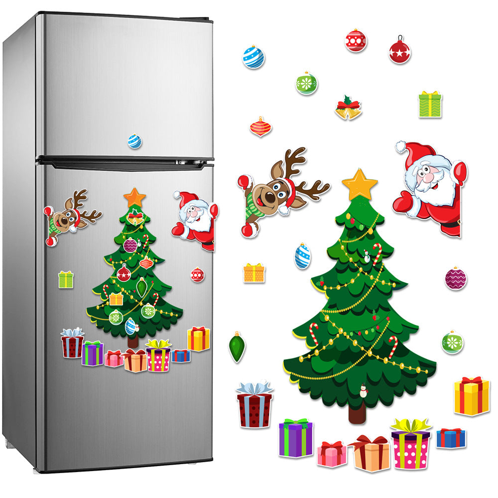 Christmas Decoration Refrigerator Sticker Set | Xmas Holiday Decor